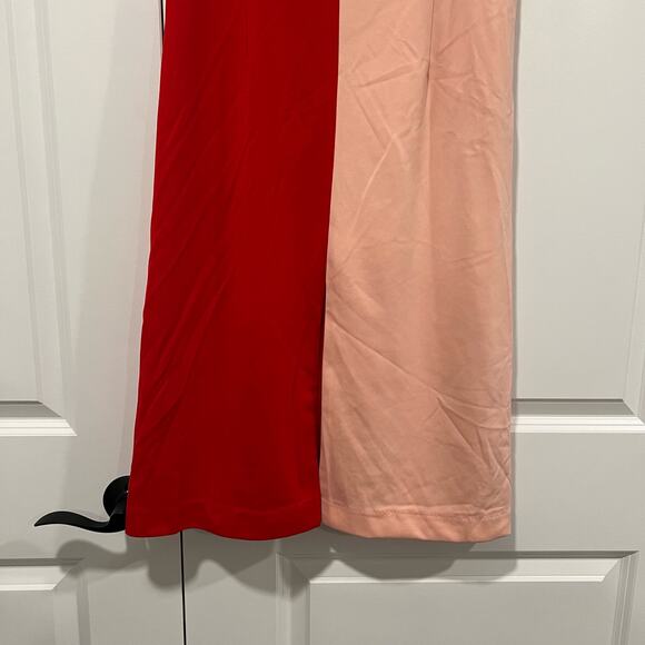Alexia Admore Women's Short Sleeveless Colorblocking Dress Red Pink Sz L - Picture 3 of 9